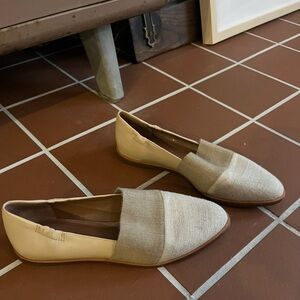 Cream Linen Loafers